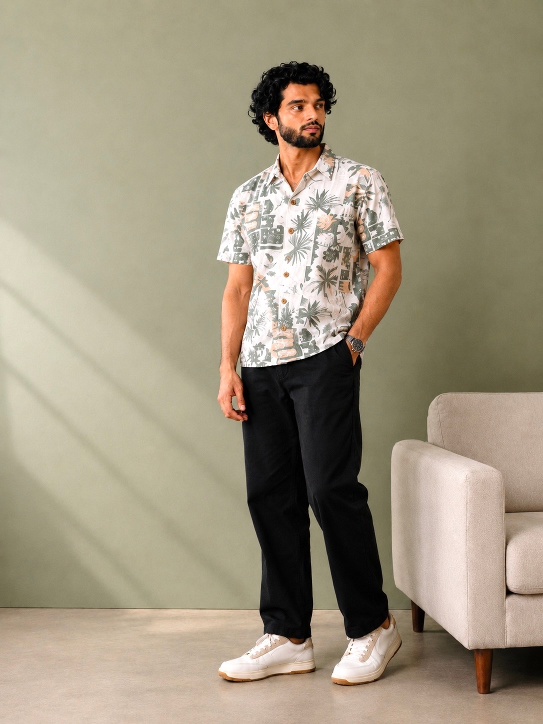 Monstera Resort Linen Shirt